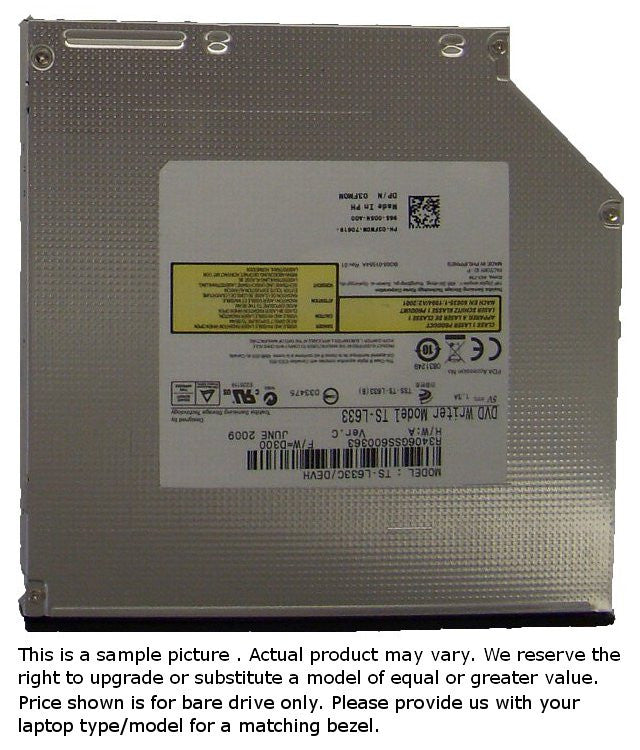 C407K : DVDRW- C407K-9.5mm-TSU633C/BLK-SLANTED BZL ASSY,DVD+/-RW,8,SATA,E4300,TSS