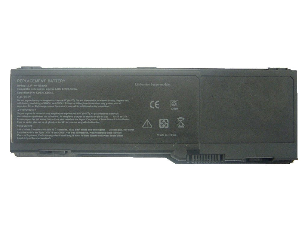 RD855: Lithium Ion Laptop Battery for Dell Inspirion 1501, 6400, E1505, 131L, Vostro 1000 (BDEL-117G)