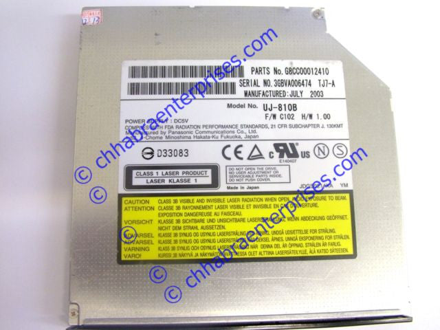 UJ-810B Panasonic DVD-RW Drives For Laptops  -  UJ810B